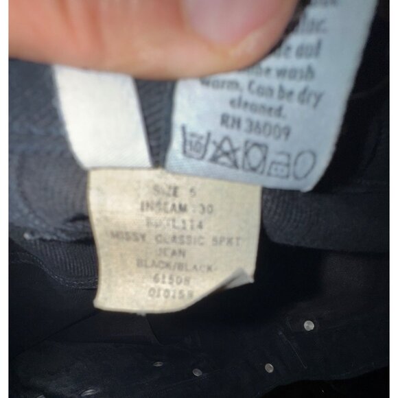Vintage Eighties Y2K Calvin‎ Klein Black Denim Jeans Size 6 100% Cotton Retro - Picture 8 of 8